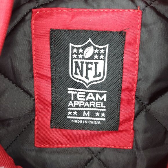 NFL Atlanta Falcons Bomber Jacket Mens Medium Red Team Apparel Retro Embroidered - Picture 5 of 13